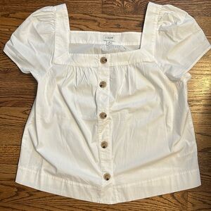 J Crew white linen top
